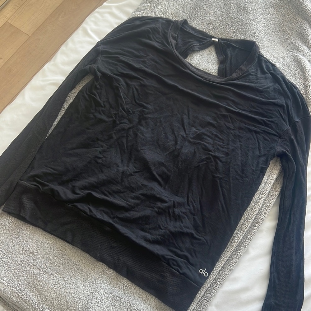 Alo Yoga Dark Blue Long Sleeve Top - Size L